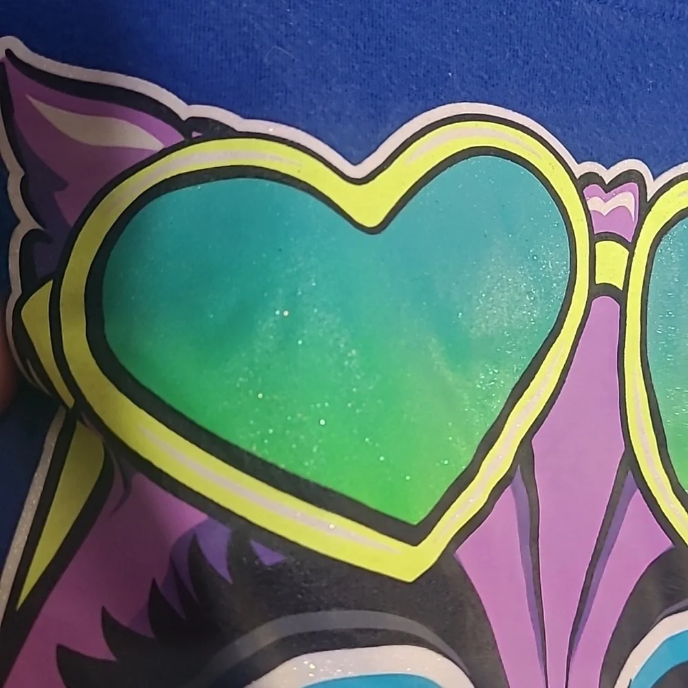 Justice Girls 14 sparkly glitter Owl short sleeve bright blue Tshirt